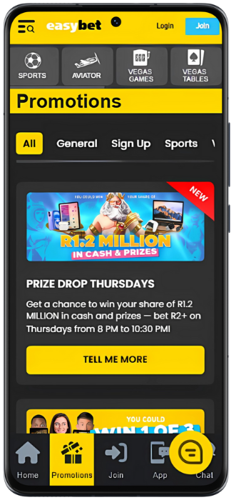 Screenshot Easybet Active Promotions