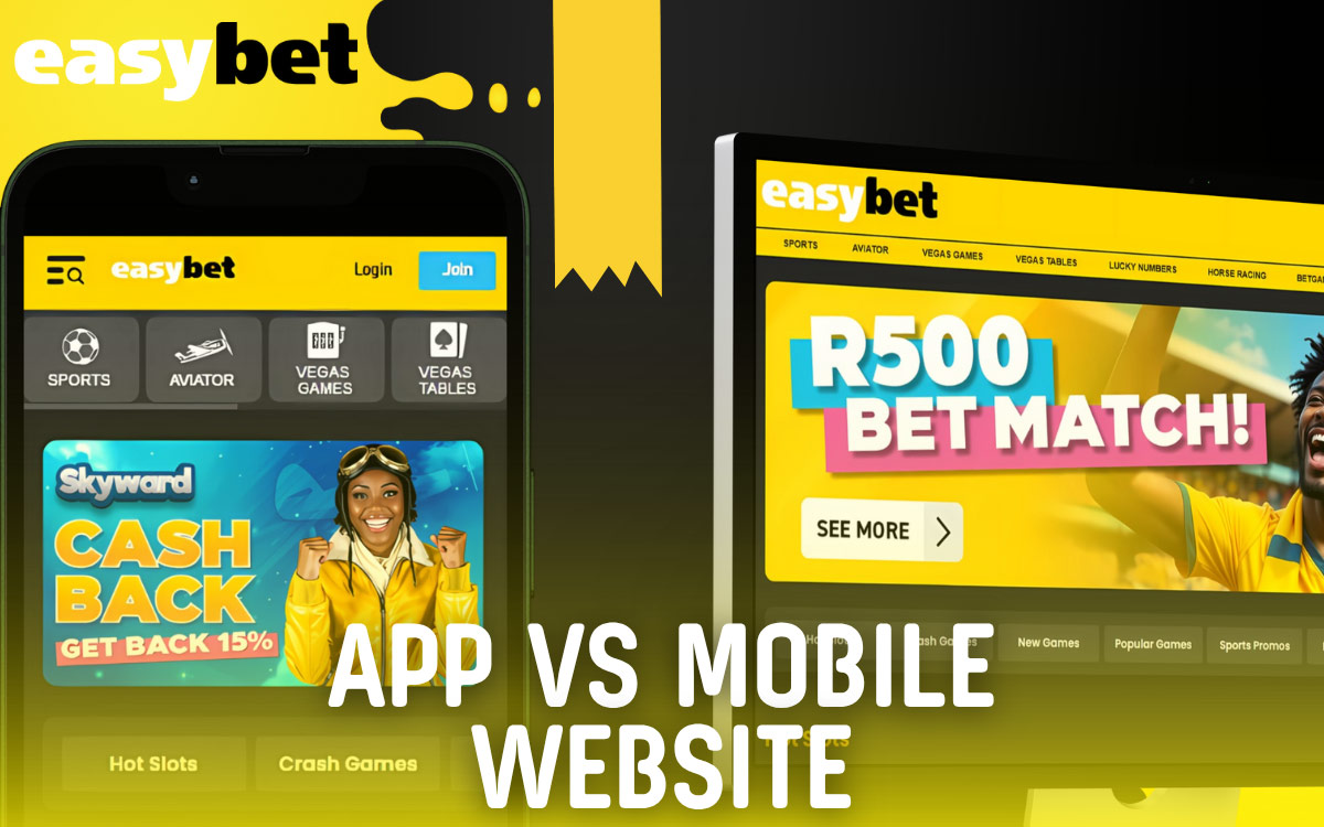 App vs Mobile Website Easybet