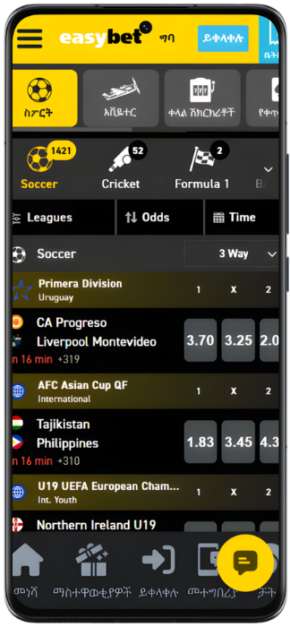 የቅጽበታዊ ገጽ እይታ ስፖርቶች Easybet