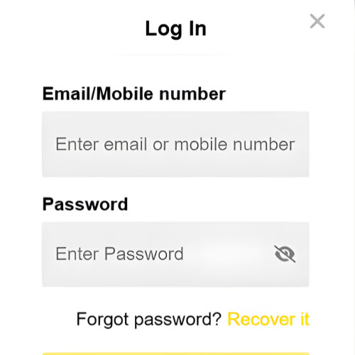 Instruction Log in to your account